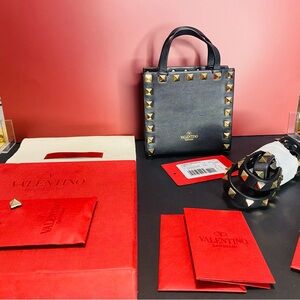 Valentino Rockstud Mini crossbody bag in grainy calfskin leather AUTHENTIC